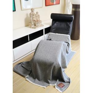 Bottoli/ボットリ/ウールブランケット/ヘリンボーン/天然染料/グレー/bot402408