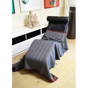 Bottoli/ボットリ/ウールブランケット/ヘリンボーン/ブラック/bot402409