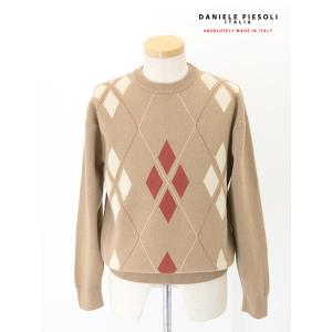 【30％OFF】ダニエレ・フィエゾーリ DANIELE FIESOLI アーガイルニット/コットンウ...