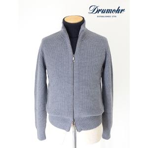 【30％OFF】Drumohr ドルモア ドライバーズニット/ダブルジップ/スーパージーロンラムズウール グレー dru461803｜rootweb