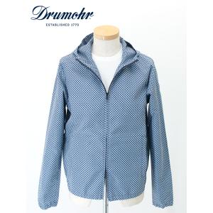 【50％OFF】ドルモア Drumohr フーデッドブルゾン/ビスコッティプリント イタリア製 ブル...