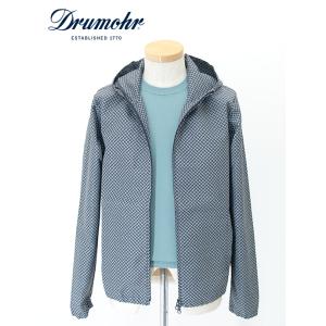 【50％OFF】ドルモア Drumohr フーデッドブルゾン/ビスコッティプリント イタリア製 グレ...
