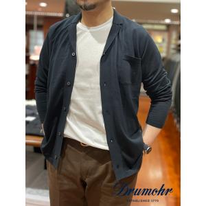 ドルモア Drumohr ニットカーディガン/30Gハイゲージコットン イタリア製 ネイビー dru...