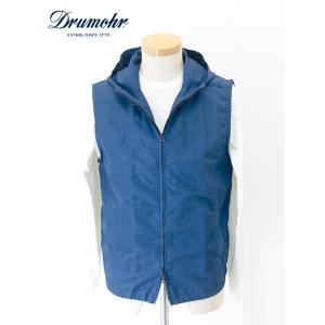 【50％OFF】ドルモア Drumohr フーデッドベスト イタリア製 ブルー dru500601
