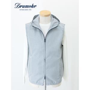 【40％OFF】ドルモア Drumohr フーデッドベスト イタリア製 ライトグレー dru5006...