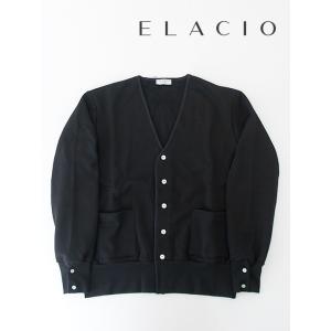エラシオ ELACIO スウェットカーディガン/裏起毛コットン フランス製  ブラック ela482...
