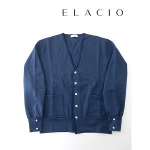 【40％OFF】エラシオ ELACIO スウェットカーディガン/裏起毛コットン フランス製  ネイビ...