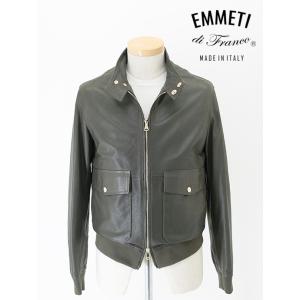 エンメティ EMMETI 極薄レザーブルゾン/GREYSON/NAPPA MANGA グレイッシュグ...