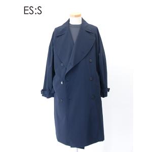 エス ES:S トレンチコート/ポリエステルタイプライター 日本製 ネイビー ess501602