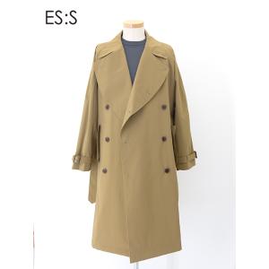 エス ES:S トレンチコート/ポリエステルタイプライター 日本製 ダークマスタード ess5016...