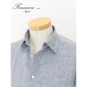 【40％OFF】フィナモレ Finamore リネンシャツ/セミワイドカラー/BALI/VITTOR...