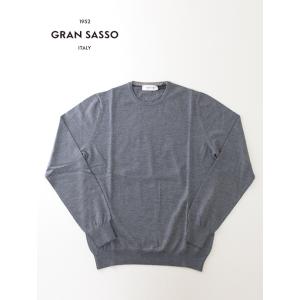 【30％OFF】グランサッソ Gran Sasso クルーネックニット/ウール イタリア製 グレー ...