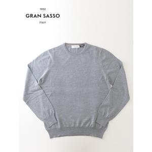 【30％OFF】グランサッソ Gran Sasso クルーネックニット/ウール イタリア製 ライトグ...
