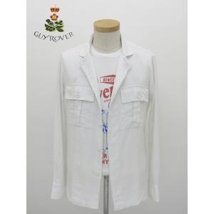 【30％OFF】ギローバー GUY ROVER オーバーシャツ/リネンビスコース イタリア製 ホワイ...