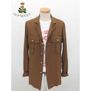 【30％OFF】ギローバー GUY ROVER オーバーシャツ/リネンビスコース イタリア製 ブラウ...