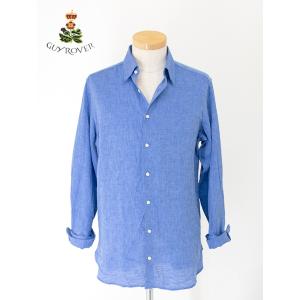 【50％OFF】ギローバー GUY ROVER リネンシャツ/レギュラーカラー イタリア製 ブルー ...