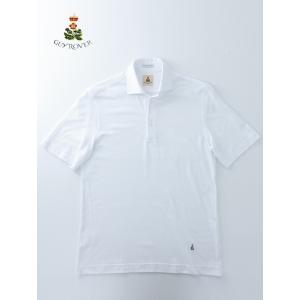 【50％OFF】ギローバー GUY ROVER 鹿の子半袖ポロシャツ/ワイドカラー イタリア製 ホワ...