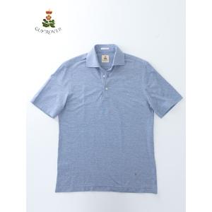 【30％OFF】ギローバー GUY ROVER 鹿の子半袖ポロシャツ/ワイドカラー イタリア製 ブル...