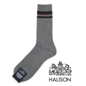HALISON/ハリソン/アイビークルーソックス/グレー/hal341407