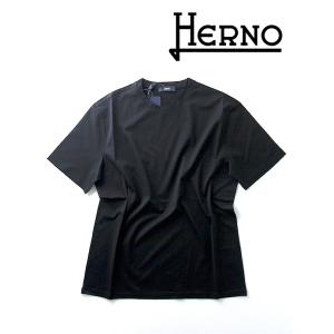 HERNO/ヘルノ/半袖Tシャツ/ドレスジャージーコットン/ブラック/her440811｜rootweb