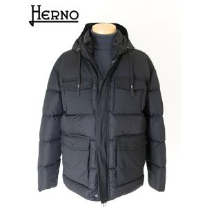 【30％OFF】HERNO/ヘルノ 切替フーデッドダウンジャケット/POLAR-TECH ブラック ...
