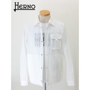 ヘルノ HERNO ナイロンシャツアウター/Glove Lab イタリア製 ホワイト her480602｜rootweb
