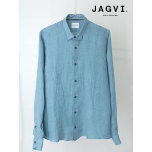 JAGVI.Rive Gauche/ジャグヴィ・リブゴーシュ/カジュアルシャツ/リネン/ブルー/ja...