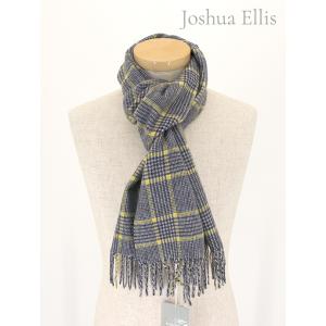 Joshua Ellis/ジョシュア・エリス/カシミアマフラー/グレンチェック/ホワイト×ブラック×...