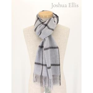 Joshua Ellis/ジョシュア・エリス/カシミアマフラー/ウィンドウペン/ライトグレー×ダーク...