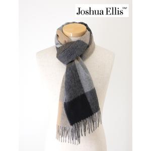 【30％OFF】ジョシュア・エリス Joshua Ellis カシミアマフラー/リバーシブル グレー×ブラウン×ブラック jos462003｜rootweb