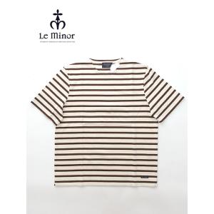 Le minor/ルミノア/バスクシャツ/半袖/エクリュ×ブラウン/lem460808