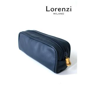 Lorenzi/ロレンツィ/レザーミニポーチ/ネイビー/lor421402