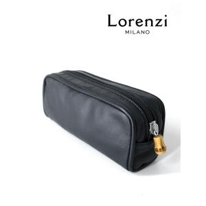 ロレンツィ Lorenzi レザーミニポーチ ブラック lor520801