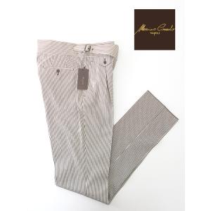 マッシモ・コラード Massimo Corrado ベルトレストラウザーズ/ストレッチシアサッカー ...