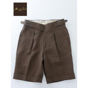 マッシモ・コラード Massimo Corrado 別注ベルトレストラウザーショーツ/ウールリネン ...