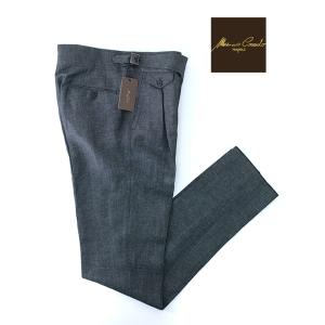マッシモ・コラード Massimo Corrado ベルトレストラウザーズ/デニムライクリネンウール...