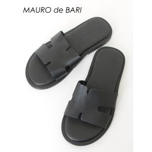 マウロ・デ・バーリ MAURO de BARI レザーサンダル ブラック mdb500801
