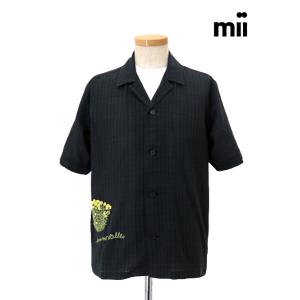 ミー mii オープンカラーシャツ ブラック mii520601