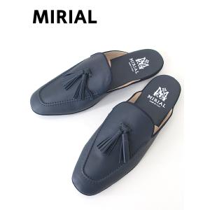 Mirial/ミリアル/ハンドメイドルームシューズ/ネイビー/mir442402