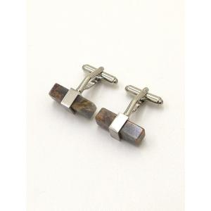 MON ART/モンアート/カフリンクス/グレー×ブラウン×シルバー/moa321810