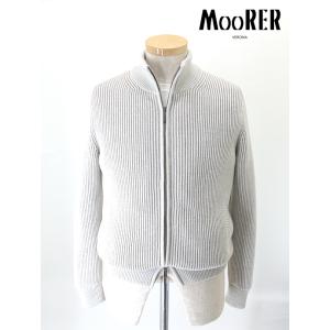 【30％OFF】MOORER/ムーレー/ニットダウンブルゾン/ウールリブ/ARENA/エクリュ×ベージュ/moo442001｜rootweb