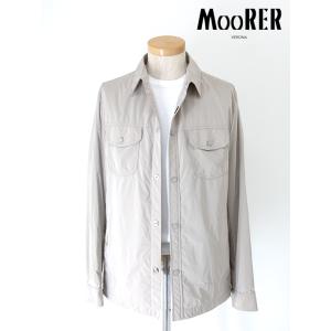 【50％OFF】ムーレー MOORER 軽量ナイロンシャツアウター/ATLAS-OS ライトベージュ...