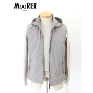 ムーレー MOORER 撥水フーデッドベスト/LUIS-STP イタリア製 グレージュ moo482...