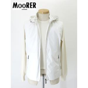 ムーレー MOORER 撥水フーデッドベスト/LUIS-STP イタリア製 ホワイト moo5024...