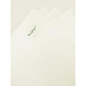 MUNGAI/ムンガイ/ポケットチーフ/リネン/スズラン/ホワイト/mug420805