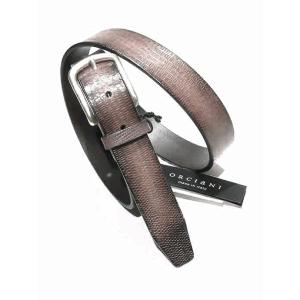 ORCIANI オルチアーニ ベルト リザード型押し ブラウン orc320609