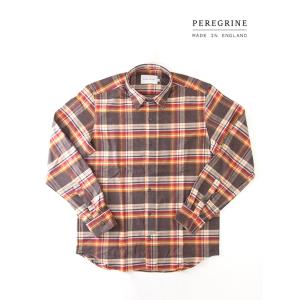 【30％OFF】ペレグリン PEREGRINE カジュアルシャツ/フランネルコットン ブラウン pe...