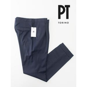 ピーティートリノ PT TORINO 1プリーツスラックス/ストレッチサキソニーウール/MASTER...