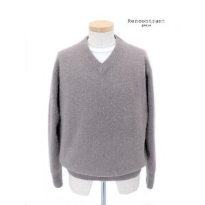 レンコントラント RENCONTRANT Vネックシャギーニット/フォックスウール ベージュ rct...