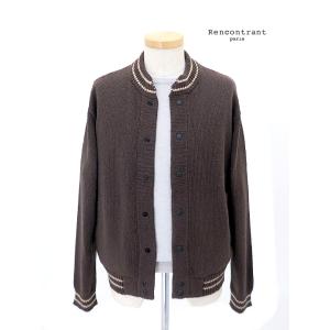 レンコントラント RENCONTRANT ニットブルゾン ブラウン rct521809